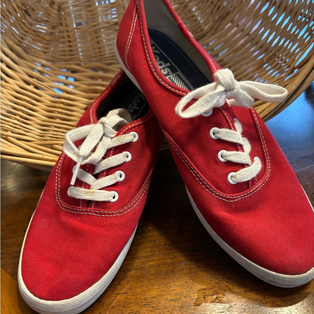 Red canvas Keds